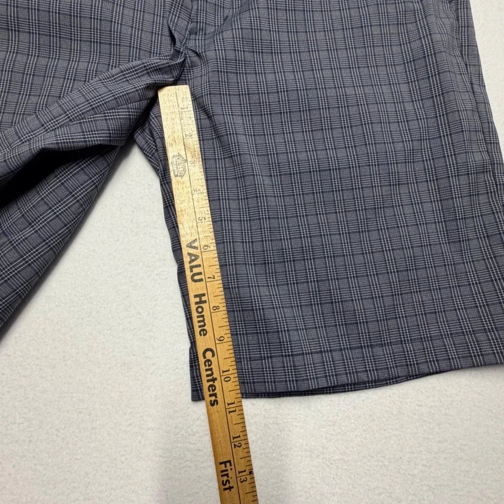 Greg Norman for Tasso Elba Plaid Golf Shorts Grey Blue Mens 34 Stretch 10" - Picture 5 of 5